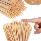 300Pcs Bamboo Skewers 16 Inch, 4 MM Thick For Smores，BBQ, Crafts, Plants | Semi-Pointed For Marshmallows, Fllower Bouquets, Plant Support, And Chocolate Fountains,Crafts