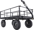 gorilla carts steel utility garden cart, 1200 lb., front angle view