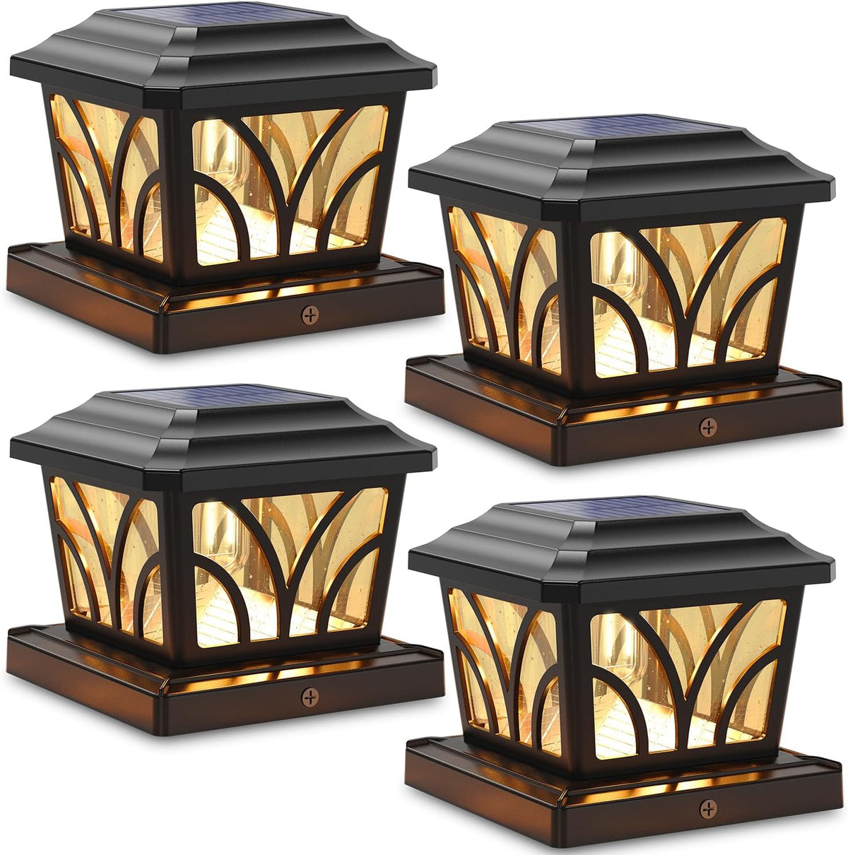 siedinlar solar post cap lights outdoor aluminum glass, main product view