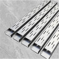 Slim Channel Drain Kit - Stainless Steel Trench Drain System for Outdoor Yard Patio & Driveway - Efficient Underground Drainage with Grate (H3*W7CM/H1.18*W2.76IN)