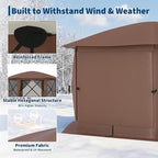 13x13FT 6-Sided Pop Up Gazebo Tent，One-Push Setup Canopy Tent with Removable Canopy Top & Wind Cloths, Outdoor shelter for Camping, Backyard Parties, Outdoor Events - Beige & Khaki