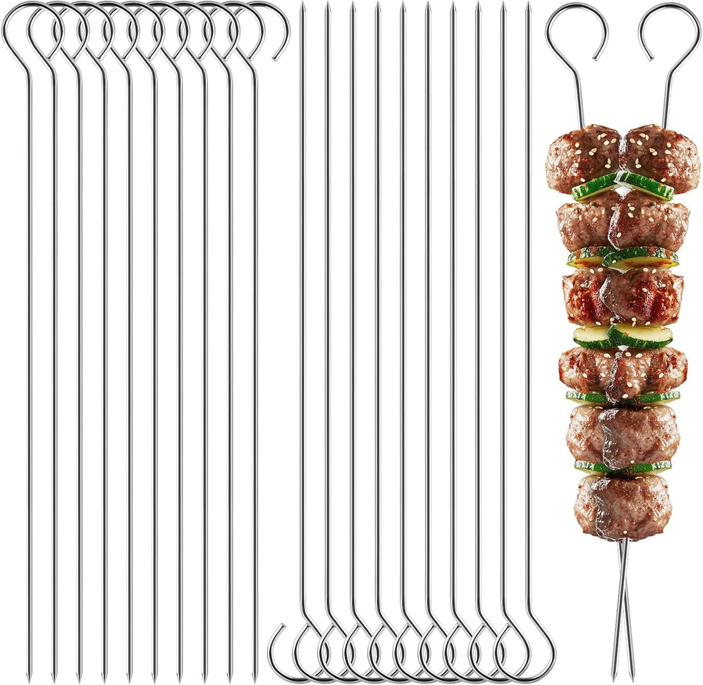 20 x Stainless Steel BBQ Skewers, Stainless Steel Skewers 25 cm, Perfect for Panettone, Bonfire, Marshmallow Grill, Chocolate, Snacks and Vegetables