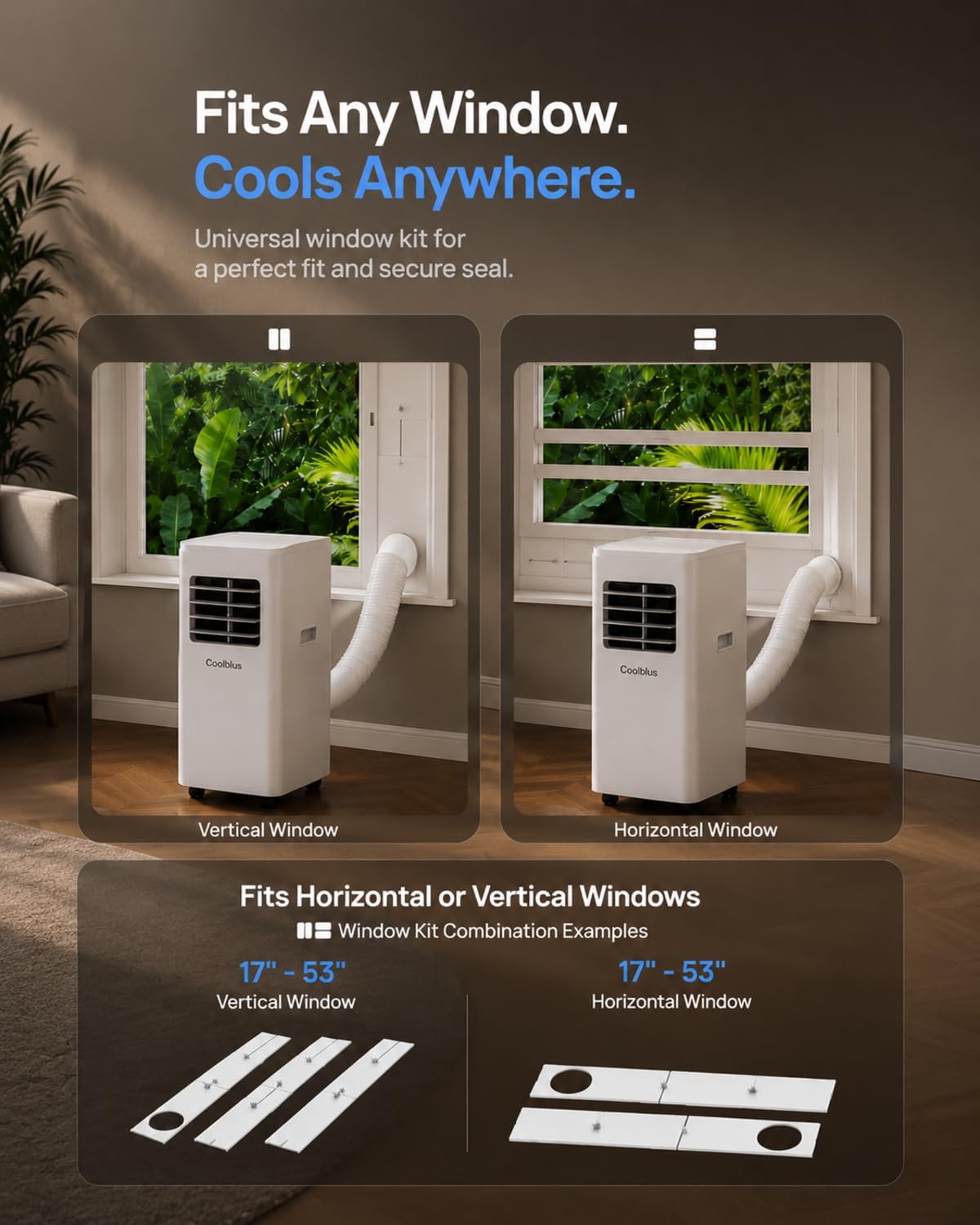 coolblus portable air conditioners, 8500 btu portable ac on a desk or shelf