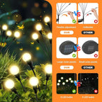 ALSO GO Solar Lights Outdoor, 6 Pack 48 LEDs Firefly Lights, Waterproof Solar Garden Light for Yard Patio Pathway Outdoor Decoration, Gardening Gifts for Women Christmas Decor