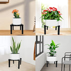 4 Pcs Four Legs Adjustable Metal Plant Stand for 5"-10" Plant Pot – Indoor & Outdoor (Black, 4 Pack)