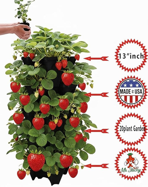 5 Tier Stackable Strawberry, Herb, Flower, and Vegetable Planter - Vertical Garden Indoor/Outdoor