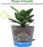 Self Watering Pots for Indoor Plants,12 inch Planters with Drainage Holes Plastic Flower Pots with Deep Reservoir, Grey Speckles