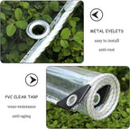 clear tarp with grommets 8x20ft 14mil transparent heavy showing dimensions