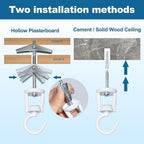 ONIKK Ceiling Hooks for Hanging Plants (6 PCS White), Heavy Duty Metal Plant Hooks, Screw in Hooks for Hanging Birdfeeders, Lamps, Planters, Indoor Outdoor Wall Baskets Hooks up to 33 lbs