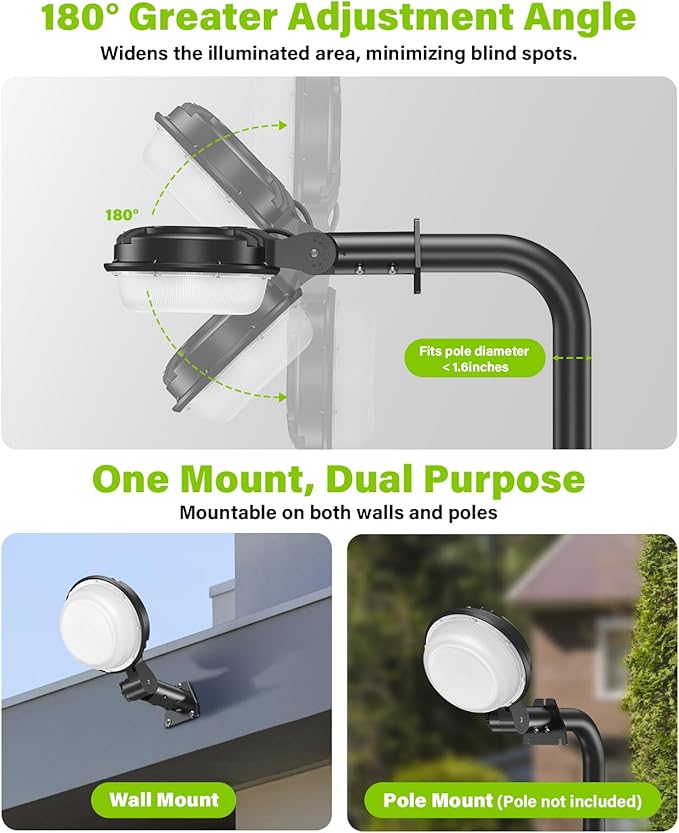 150W LED Barn Light 21000LM Yard Area Light Dusk to Dawn Outdoor Lighting with Photocell 5000K Daylight IP65 Waterproof LED Flood Security Parking Lot Lights for Street Farmhouse Garage, 2 Pack