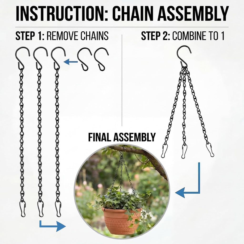 EBOOT 8 Pack 9.5 Inches Hanging Chains for Bird Feeders, Planters, Billboards, Chalkboards, Lanterns, Wind Chimes and Decorative Ornaments (Black)