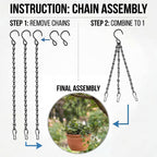 EBOOT 8 Pack 9.5 Inches Hanging Chains for Bird Feeders, Planters, Billboards, Chalkboards, Lanterns, Wind Chimes and Decorative Ornaments (Black)