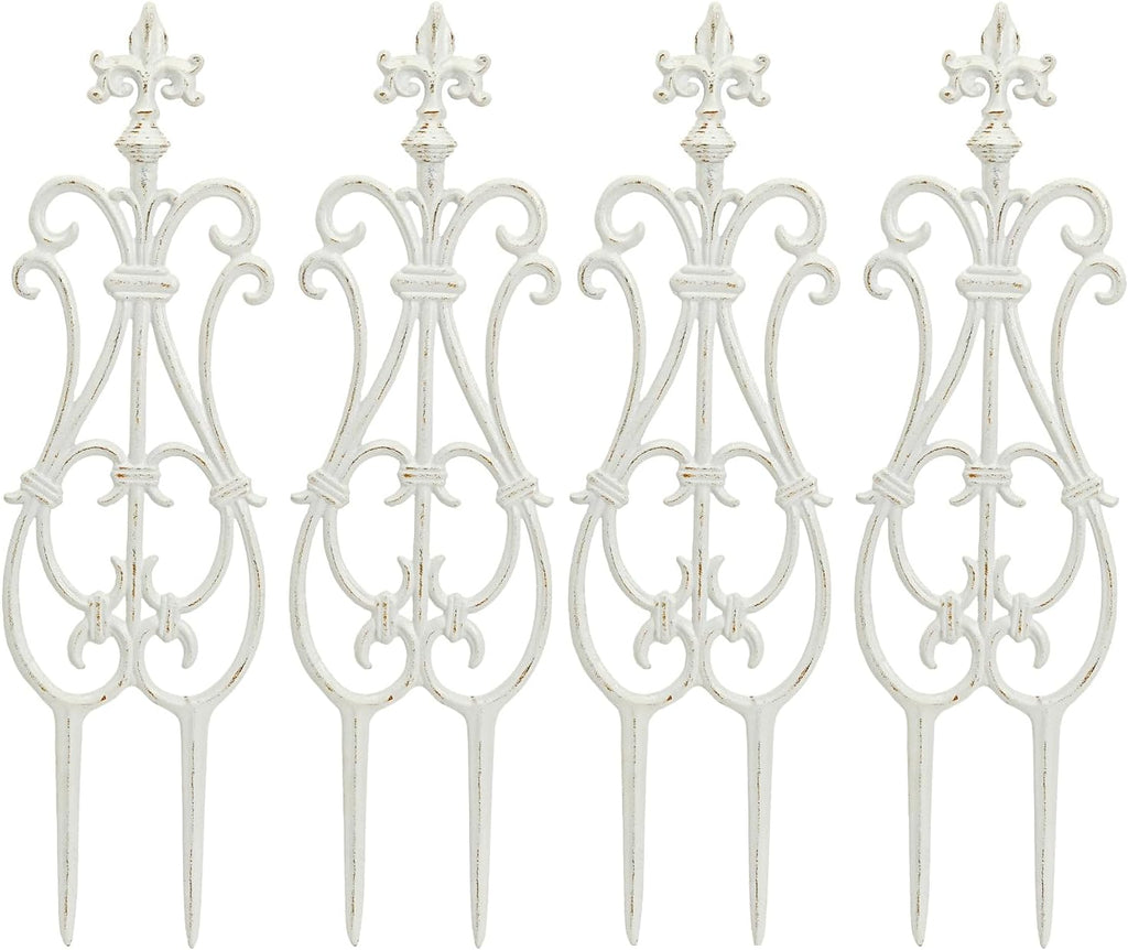 sungmor decorative cast iron white flower bed fence, main product view