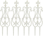 sungmor decorative cast iron white flower bed fence, main product view