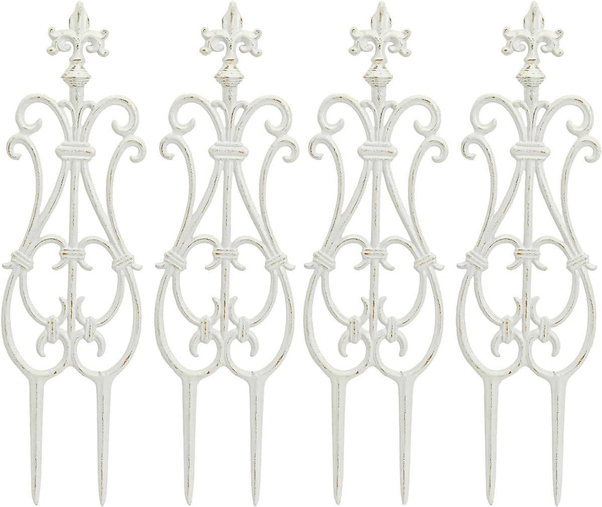 sungmor decorative cast iron white flower bed fence, main product view