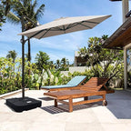 EliteShade USA 33" x 33" Offset Patio Umbrella Base Sand/Water Filled Square Umbrella Stand,Black