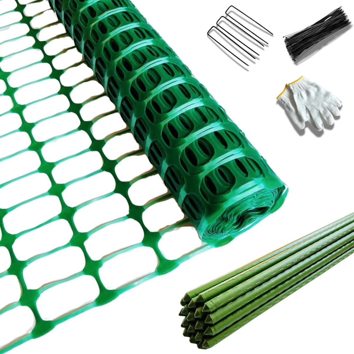 potatolife 40'' x 100', green, plastic garden fence, main product view
