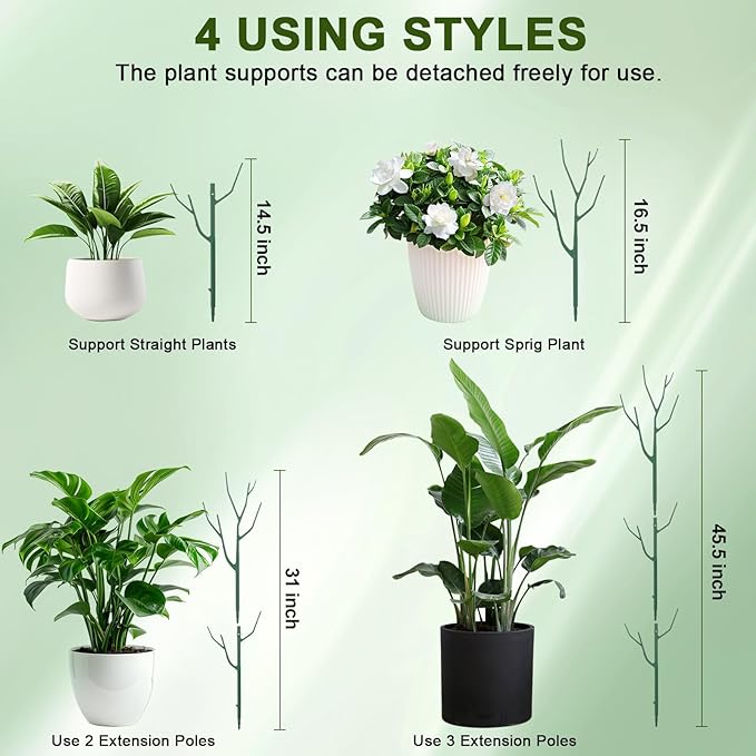 10 Pack Stackable Plant Support Stakes, Climbing Plant Support Structures for Monstera, Pothos, Philodendron Garden Plant Stakes for Indoor Outdoor Plants