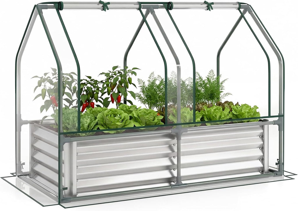 giantex 4x2x3 ft galvanized raised garden bed with, main product view