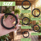 Hotop 10 Rolls Bonsai Wires Anodized Aluminum Bonsai Training Wire in 5 Sizes - 1.0 mm, 1.5 mm, 2.0 mm, 2.5 mm, 3.0 mm, Total 164 Feet (Black)