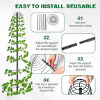 2 Pack Spiral Trellis for Climbing Plants Outdoor, 45 Inch Tall Heavy Duty Metal Garden Tower, Decorative Plant Support with Anti-Tip Stake,Rustproof for Clematis Pole Beans Cucumber Berry Vines Pots