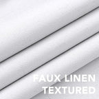 H.VERSAILTEX Linen Curtains 100% Blackout Curtains for Bedroom 102 inch Long Full Light Blocking Nature Linen Blended Window Curtains for Living Room Nickel Grommet (2 Panels, Bright White)