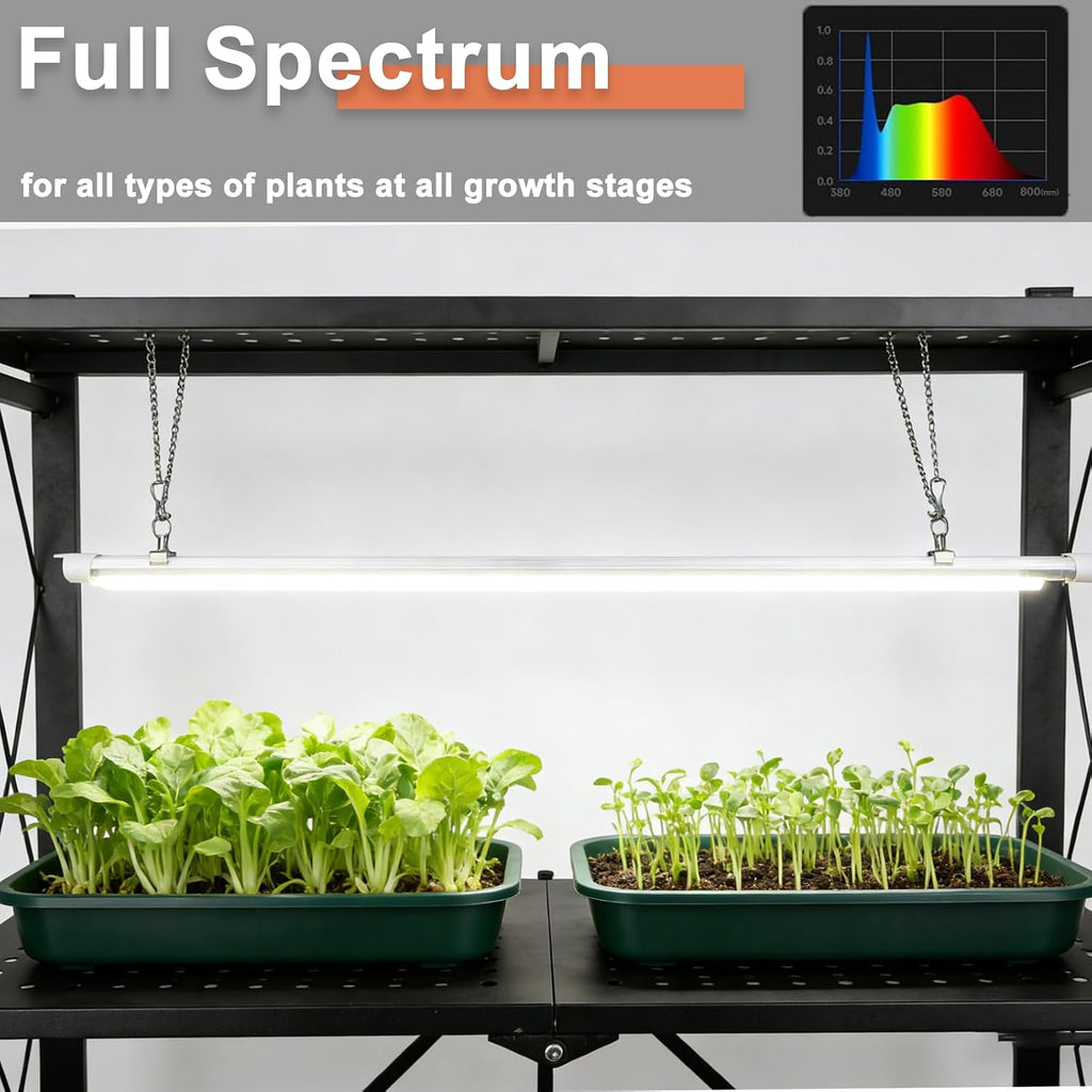 indoor greenhouse with grow light, 4-tier foldable, 28.2x14.2x50in, close-up detail