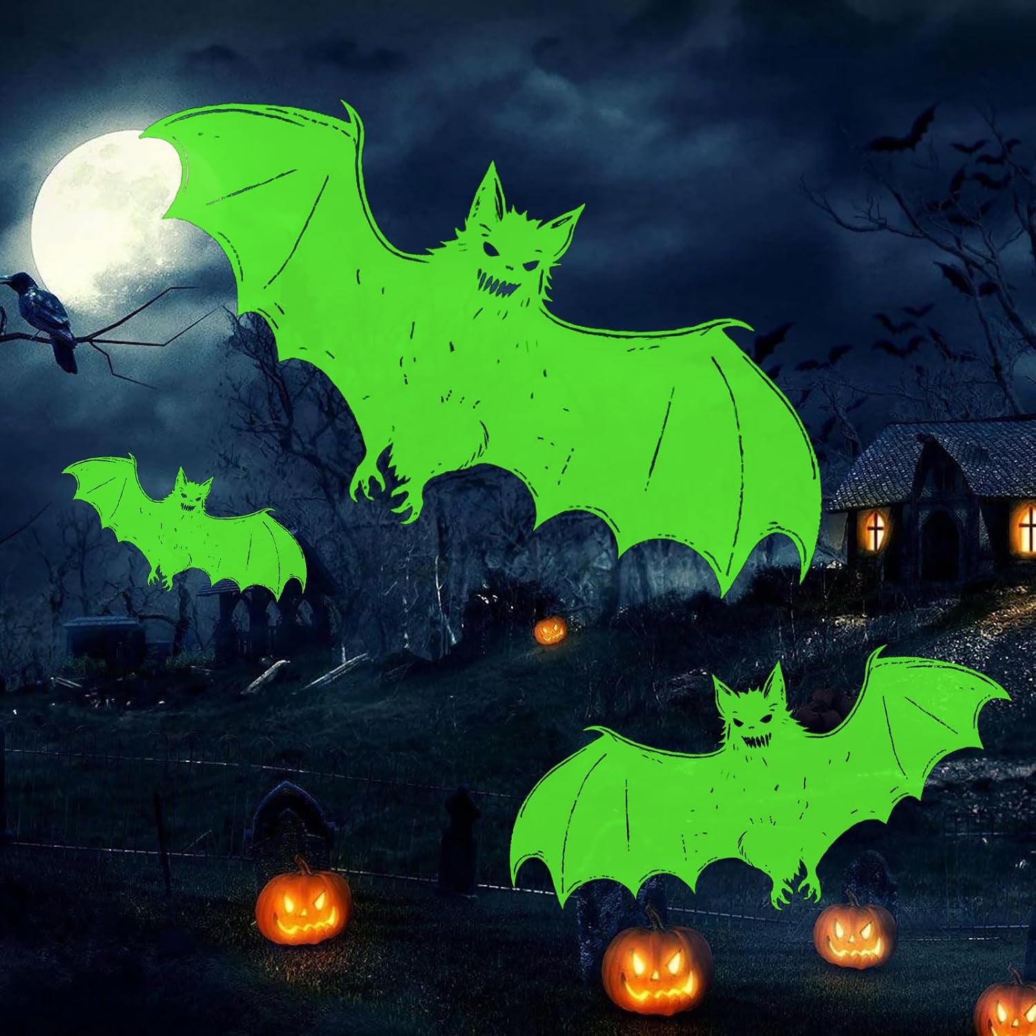 12 in 1 Halloween Projector Lights Outdoor, 3D Dynamic Ghost/Skeleton/Bat/Scarecrow/Pumpkin/Witch Cauldron HD Patterns Halloween Decor,Night Lights for Party Home Window Wall Holiday Decor