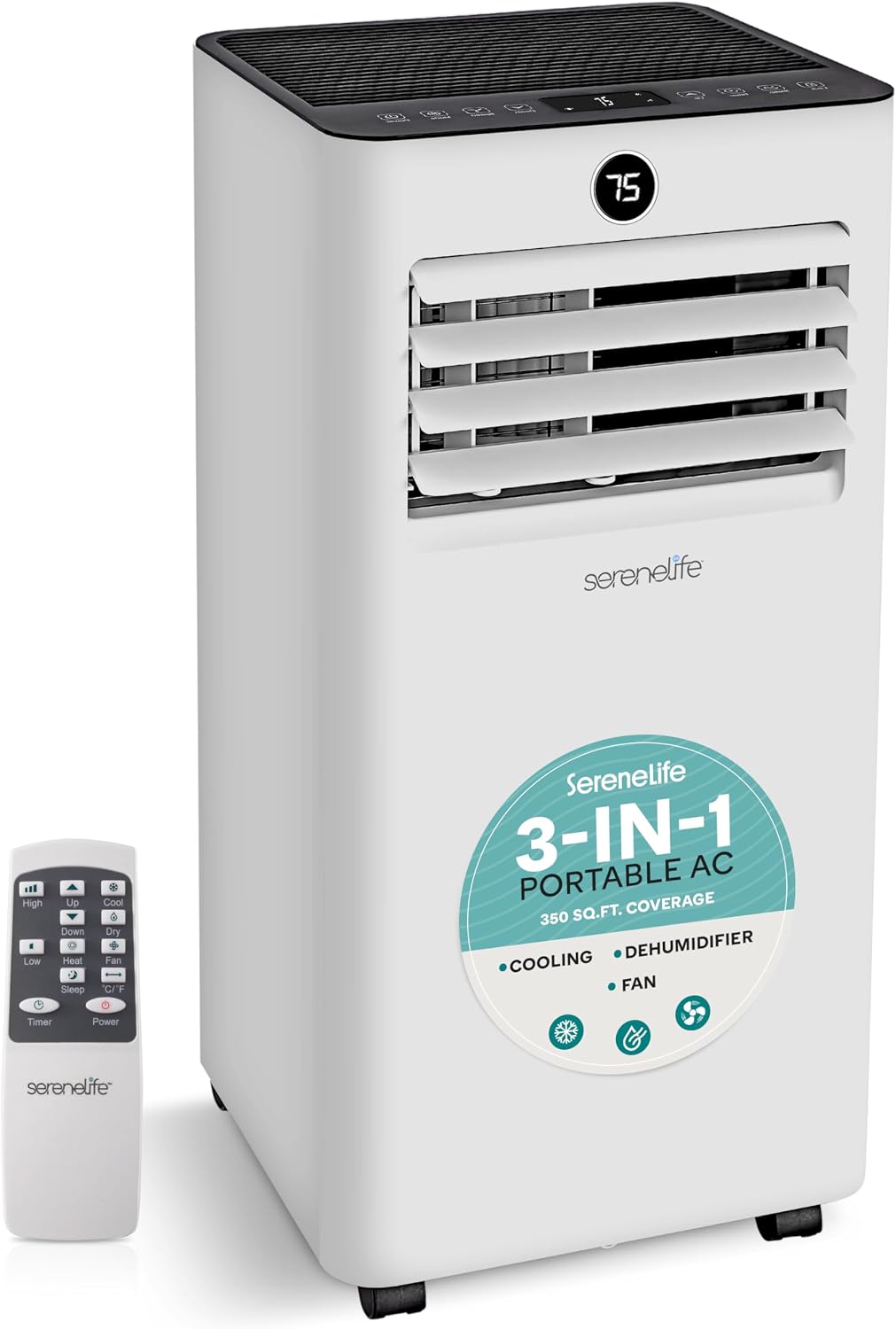 serenelife portable air conditioner, 8,000 btu small ac, main product view