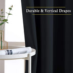 NICETOWN Black Out Dooway Curtain 80 inches Long, Grommet Thermal Insulated Window Treatment Light & Sound Blocking Drapes for Living Room/Hallway, W52 x L80, 1 Panel