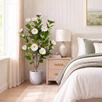 3ft 2-pack artificial camellia trees showing dimensions