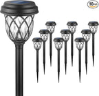 EXCMARK 10 Pack Solar Lights Outdoor Garden Pathway Solar Powered Yard Lights for Walkway Sidewalk Driveway.