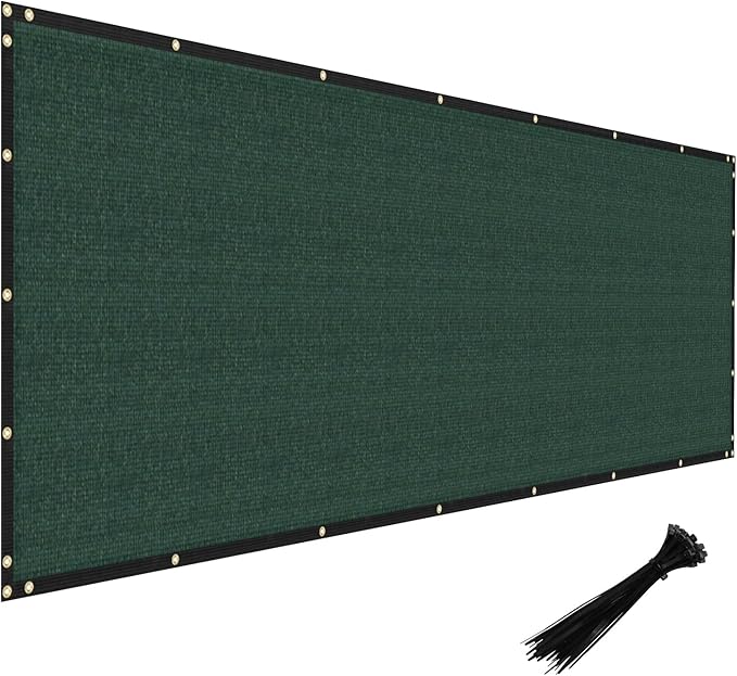 Windscreen4less Privacy Fence Screen Heavy Duty Windscreen Fencing Mesh Fabric Shade Net Cover with Brass Grommtes for Outdoor Wall Garden Yard Pool Deck, 6'x232' Green