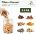 Kingsyard Recycled Plastic Squirrel Feeder for Outside, Squirrel Feeder Box with Peanuts Corn Storage Jar, Sturdy & Durable, Weatherproof (Green & Brown) | Sturdy & Durable Recycled Plastic, Removable Peanuts Corn Storage Jar, No Assembly Required