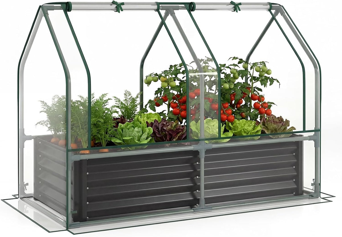 giantex 4x2x3 ft galvanized raised garden bed with, main product view