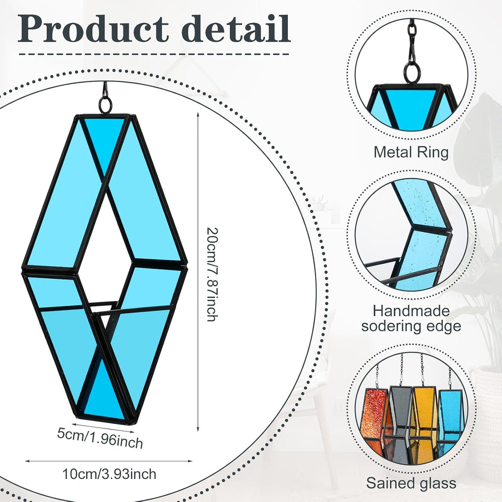 hushee 4 pcs hanging glass planter geometric terrariums shown in use