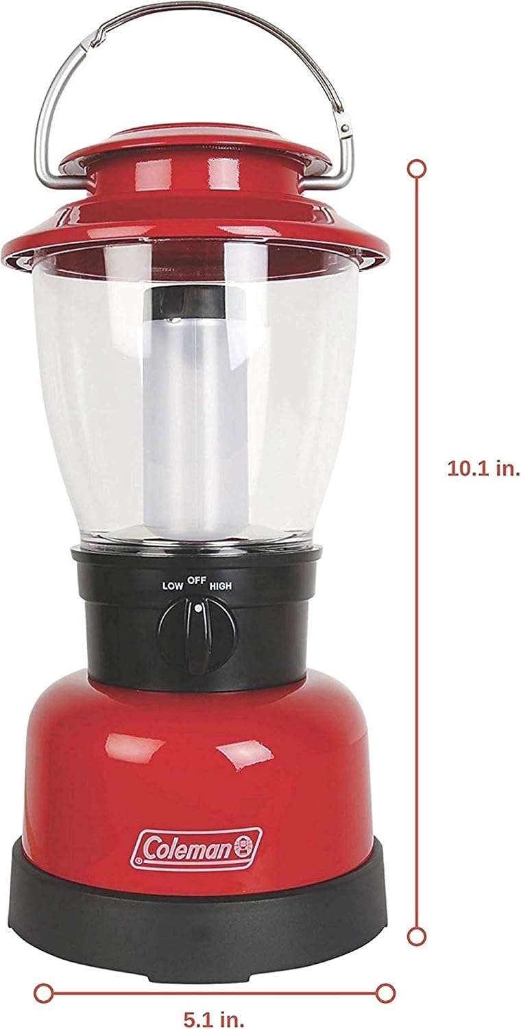 Coleman 400L LED Lantern with 4D Battery, Water & Impact-Resistant Lantern with Carry Handle, Lifetime LED Lights Never Need Replacing (Pack of 2)