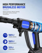 cordless washer with brushless motor for cars &, close-up detail
