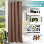 NICETOWN Sliding Door Curtain for Patio, Thermal Insulated Rustproof Grommet Blackout Cabana Curtain & Drape Privacy Safe for Party, Terrace, Outdoor Living Divider, Tan, 1 PC, W100 by L95-Inch