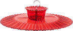 iBorn Hummingbird Feeders Sun Baffle,Ant Proof Moat Shade Cover Combo,for Hanging Bird Feeder for Outdoors Rain Guard,Red, 10.6inch