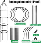 6FT Garden Obelisk Trellis for Climbing Plants,70”Metal Plant Support Tower, Heavy Duty Thickened Tube,Rustproof Black Flower Stand for Vines, Roses, Outdoor & Indoor Use