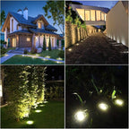 4.6 Inch Diameter Solar Ground Lights, Waterproof Solar Garden Lights, Outdoor Garden Waterproof Bright in-Ground Light, Landscape Lighting for Pathway,Yard,Lawn,Patio,Walkway (8 Pack Warm Light)