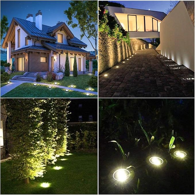 Solar Ground Light, Waterproof Solar Garden Lights, Upgraded Outdoor Garden Waterproof Bright in-Ground Light, Landscape Lights for Pathway,Yard,Deck,Lawn,Patio,Walkway