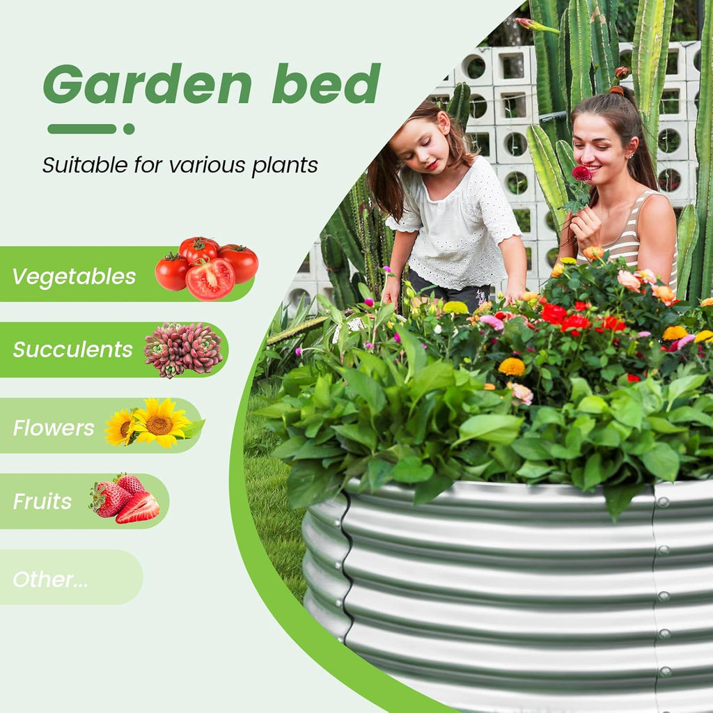 land guard 2×2×2ft galvanized raised garden bed kit, close-up detail