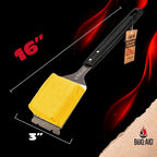 Bristle Free Steam Grill Brush and Scraper for Outdoor Grill, Black | 100% replaceable steam scrub pad, built-in scraper, grill cleaner; no shedding, safe for all grill grates