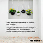 Macrame Plant Hanger 2 Pcs Hanging Planters for Indoor with 2 Hooks Indoor Outdoor Hanging Planter for Plants Holder with Decorative Tassels, Boho Home Decor, 35 Inch Ivory (Pots Not Included)