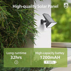 Philips 2 Packs Solar Spot Lights Outdoor Waterproof, 28 LED 3000K Solar Powered Landscape Pathway Lights, Dusk to Dawn Solar Spotlights for Garden, Yard, Lawn, Walkway, Driveway