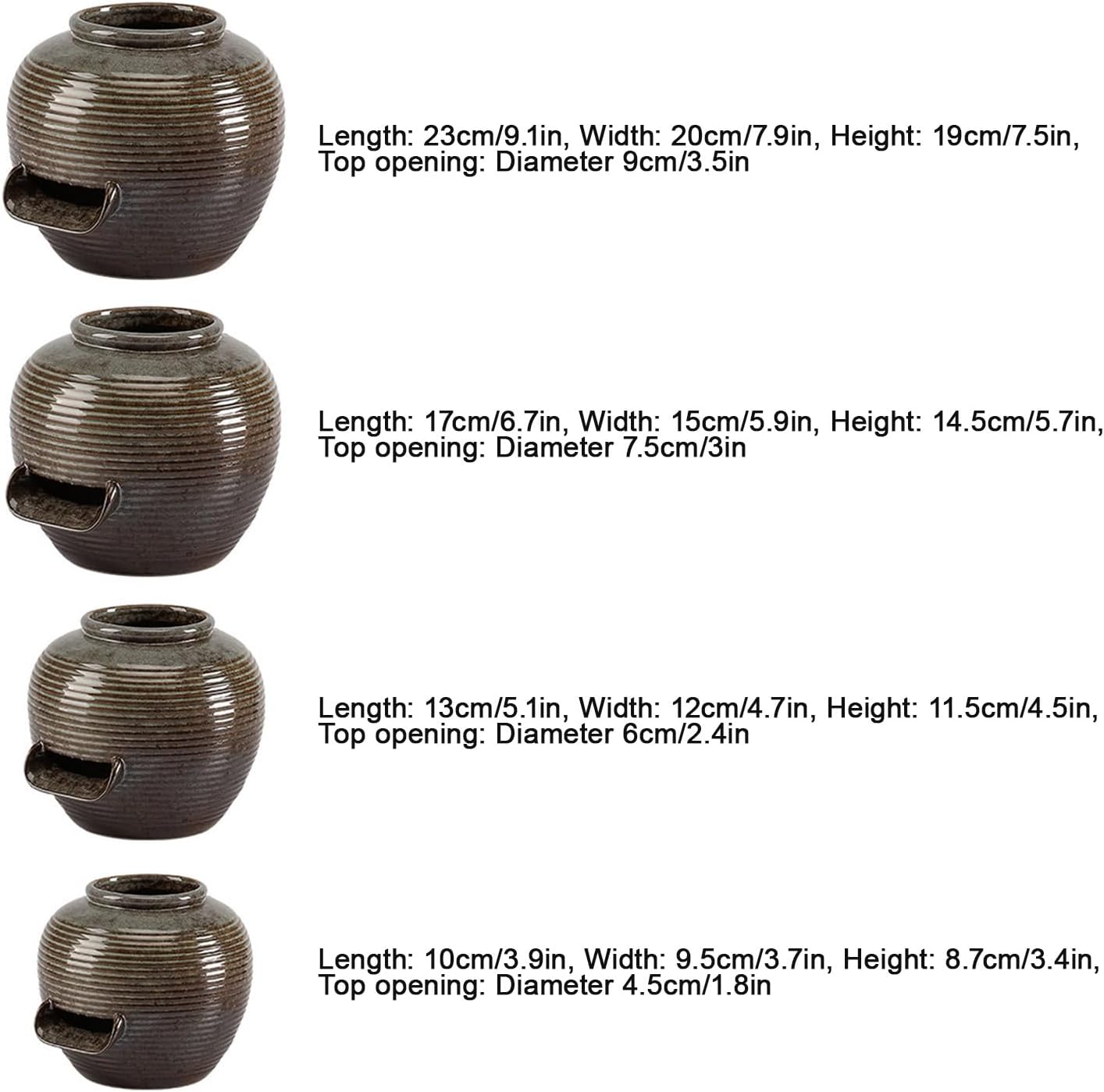 Ceramic Water Fountain Spout U-Shaped, Spitters for Small Ponds | Fish Tank Water Circulation for Patio Pond Pool, Decoration Landscaping Fountain Ornaments(23*20*19cm/9.1*7.9*7.5in)