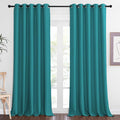 NICETOWN Blackout Curtain Drape for Bedroom - Light Reducing Thermal Insulated Solid Grommet Room Darkening Window Curtain 90 inches Long for Living Room (Peacock Teal, 1 Piece, W66 x L90)
