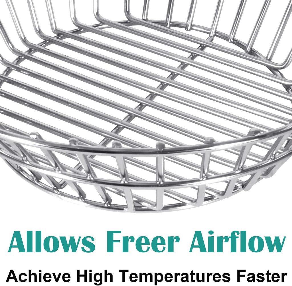 Charcoal Ash Basket for Large Big Green Egg Grill | Basket for Kamado Classic, Pit Boss, Louisiana Grills, Primo Kamado and Large Grill Dome, Stainless Steel